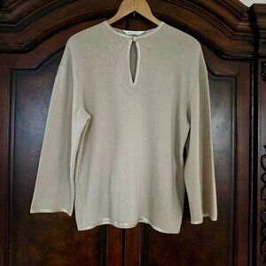Vintage Oscar de la Renta 100% Cashmere Keyhole Sweater - Made in Italy Medium